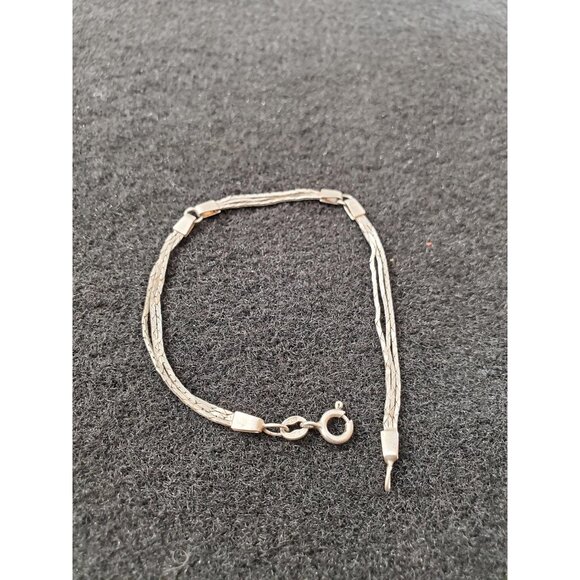 Silver 925 Chain bracelet-Twist Rope Dainty Snake Chain- Herringbone bracelet - Picture 1 of 10